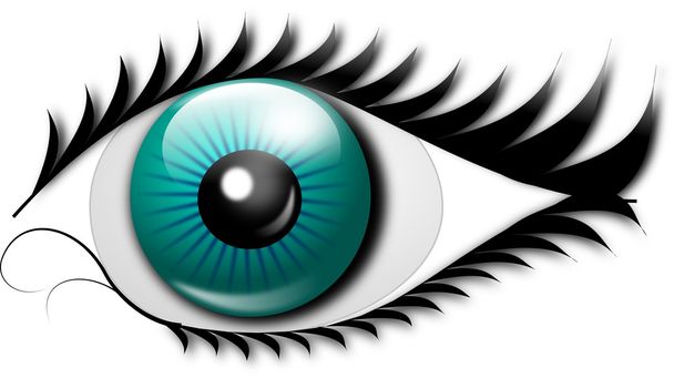 Ilustración de ojos adornos azules
 - Foto, Imagen