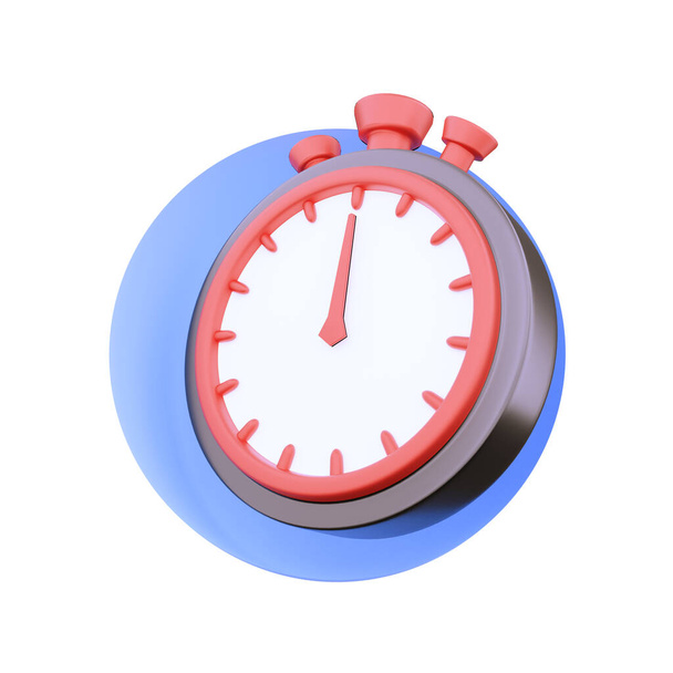 stopwatch, timer 3d weergave op witte illustratie. 3d renderen - Foto, afbeelding