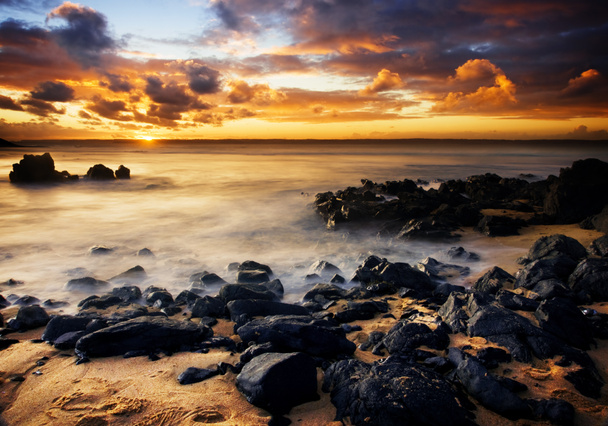 kust zonsondergang - Foto, afbeelding