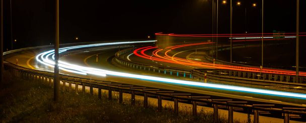 lights of cars with night. long exposure - Photo, Image