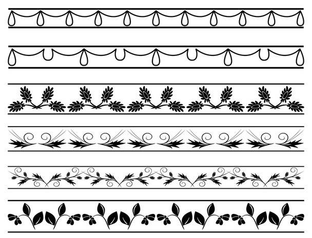Set of vector floral borders - Vector, Image