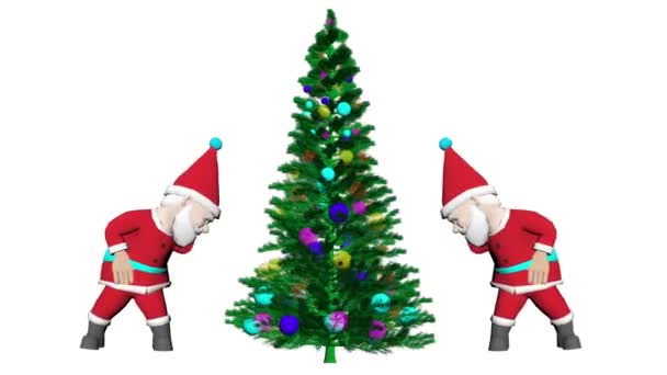 Christmas Santa Claus Dancing. Christmas tree.Santa Claus Christmas 3D animation. Santa dancing. Christmas cartoon animation. Animated Santa Xmas. Merry Christmas dance. Merry Christmas animation. - Footage, Video