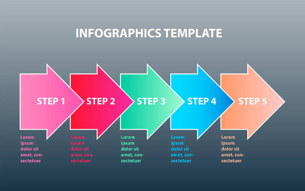 Infographics vector template for business presentation. Process diagram. - Vector, Image