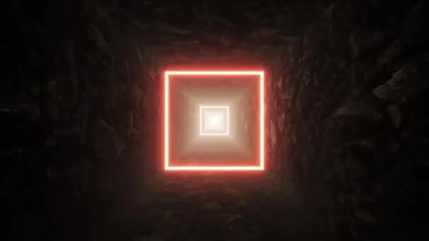 Glow Square Light Stone Cave - Footage, Video