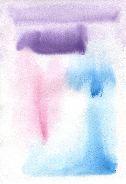 Watercolor background with blue, pink and violet stains and gradient - Foto, afbeelding