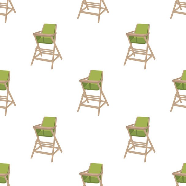 Illustration sur le thème coloré chaise haute enfant moderne pour l'alimentation des bébés. Dessin composé de disposition de couleur collection chaise enfant sur les jambes hautes. Kit élégant accessoire enfant il chaise haute lumineuse. - Vecteur, image