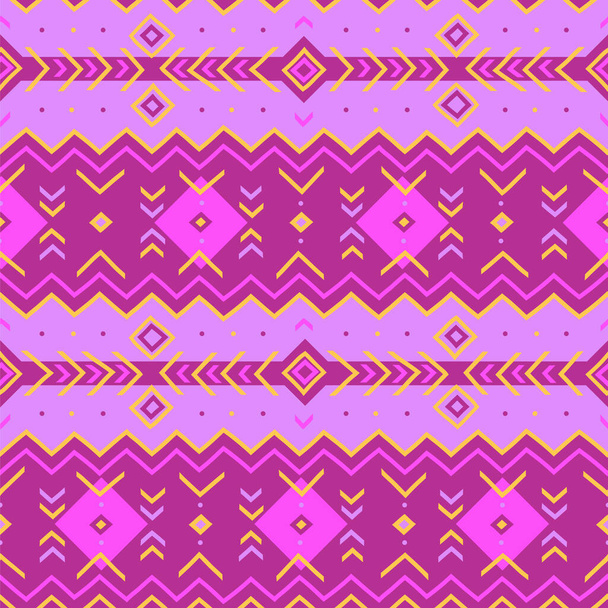 Colorful ethnic seamless background. Tribal art print. Geometric hand-drawn vector pattern. Decorative pattern for wrapping, fabric, wallpaper, background, cover design. - Διάνυσμα, εικόνα