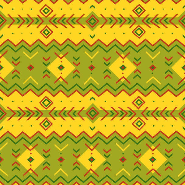 Colorful ethnic seamless background. Tribal art print. Geometric hand-drawn vector pattern. Decorative pattern for wrapping, fabric, wallpaper, background, cover design. - Vettoriali, immagini