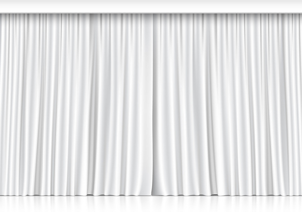 vektor fehér függönyök elszigetelt fehér background - Vektor, kép