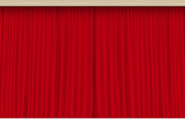 Cena vetorial com cortinas vermelhas isoladas
 - Vetor, Imagem