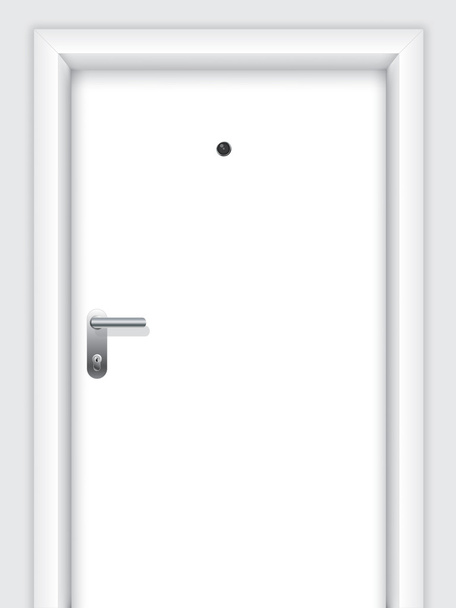 Door with handle, lock and viewer - Vector, Image