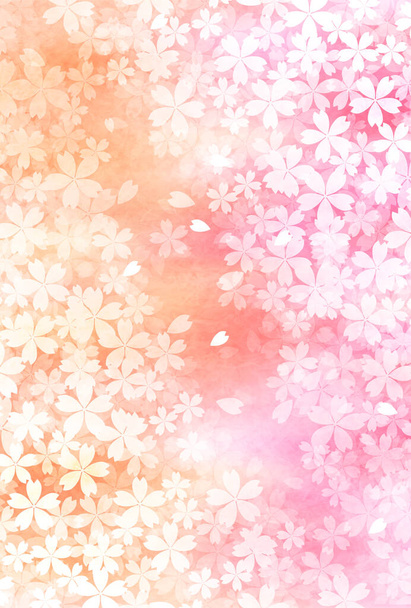Cherry Blossoms Πρωτοχρονιάτικη κάρτα Ιαπωνικό φόντο μοτίβο  - Διάνυσμα, εικόνα