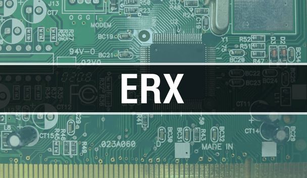 eRx with Electronic Computer Hardware technology background. Abstract background with Electronic Integrated Circuit and eRx. Electronic Circuit Board. eRx with Computer Integrated Circuit Boar - Photo, Image