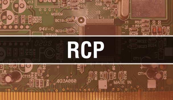 rcp met Technology Motherboard Digital. rcp en Computer Circuit Board Elektronische Hardware Technologie Moederbord Digitale Chip concept. Close-up rcp met geïntegreerde schakelingen everzwijn - Foto, afbeelding
