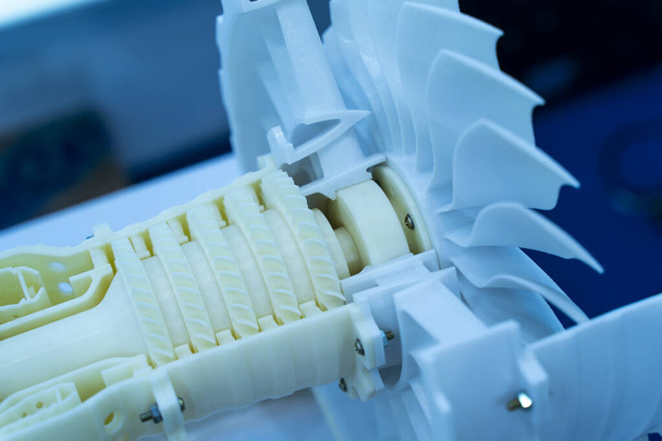 Impresión Impresora 3D jet motor impreso modelo plástico - Foto, Imagen