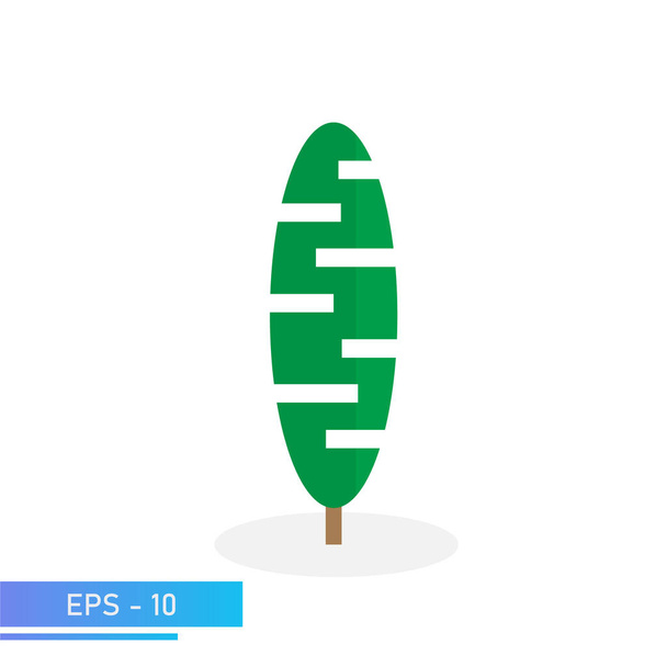 Simple rounded christmas tree in green color. Modern illustration. Flat vector illustration. - ベクター画像