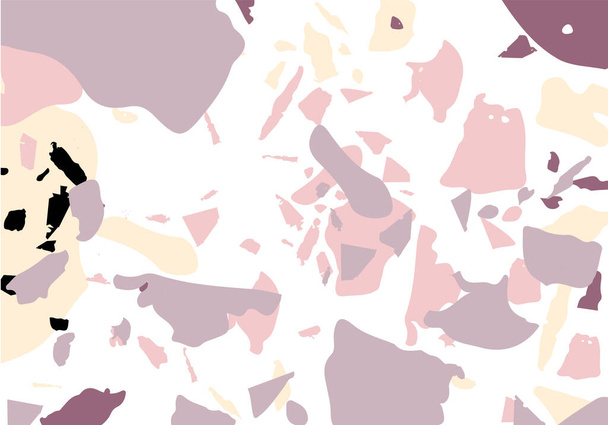Terrazzo modern abstract template. Pink texture of classic italian flooring. Background made of stones, granite, quartz, marble, concrete.  Venetian terrazzo trendy vector backdrop - Vetor, Imagem