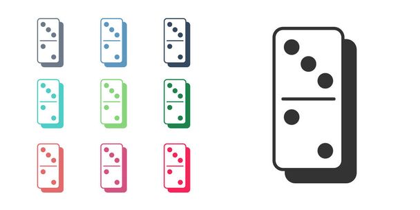 Zwart Domino icoon geïsoleerd op witte achtergrond. Stel pictogrammen kleurrijk. Vector - Vector, afbeelding