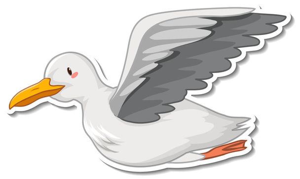 Kyyhkynen lintu sarjakuva tarra valkoisella taustalla kuva - Vektori, kuva