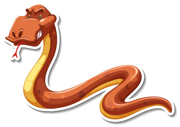 Kígyó rajzfilm karakter fehér háttér illusztráció - Vektor, kép