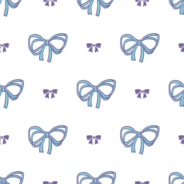 Sweet Cute Ribbon Bow Tie Vector Graphic Seamless Pattern can be use for background and apparel design - Vector, Image