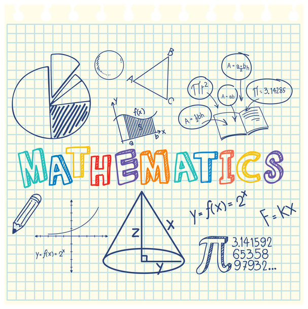 Doodle math formula with Mathematics font illustration - Vector, Image