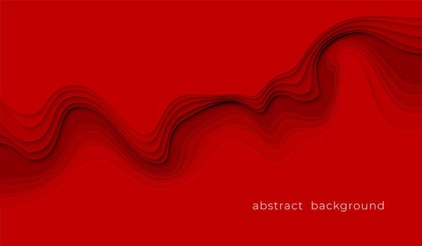 Cut out paper design style red abstract background. Red Papercut background for presentation, cover, banner, website template. Vector illustration - Vector, Image