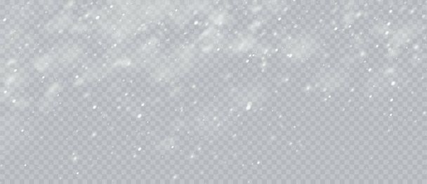 Снігопад реалістичний накладний фон. Сніжинки, що летять у небі, ізольовані на прозорому фоні. Фон для різдвяного дизайну. Векторні ілюстрації
 - Вектор, зображення