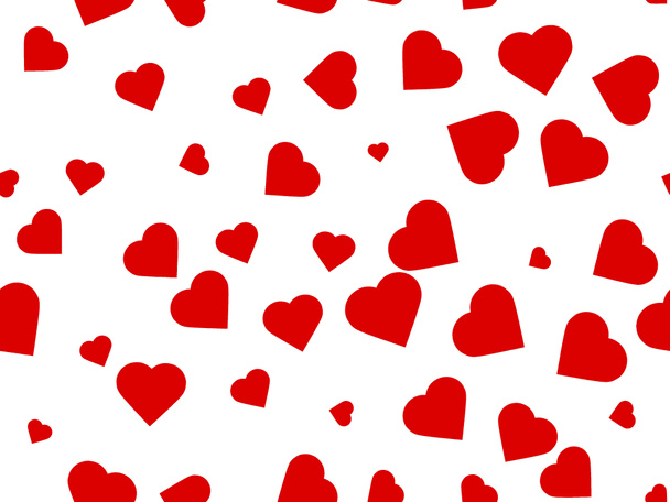 Eri kokoiset punaiset sydämet valkoisella pohjalla. Postikorttien ja käärepaperin valmistelu ystävänpäivää ja äitienpäivää varten - Valokuva, kuva