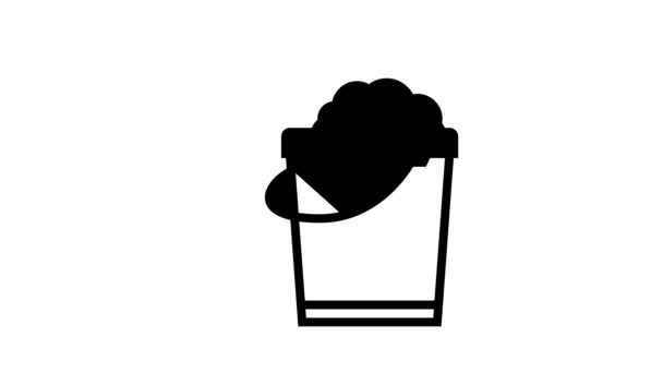 houba a kbelík s animací ikony vodorysky - Záběry, video