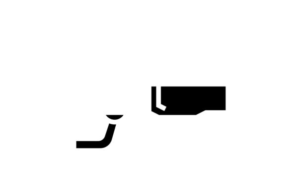 remolque de acoplamiento con animación icono de glifo de coche - Metraje, vídeo