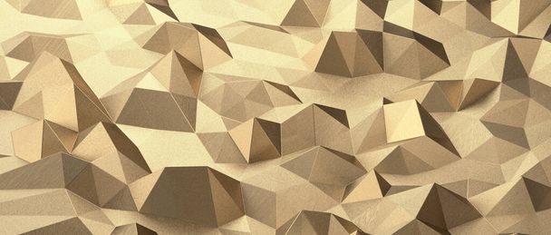 A close-up detail of abstract modern golden triangular wall pattern - Φωτογραφία, εικόνα
