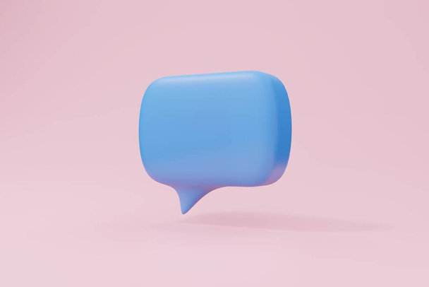 Chat buborék szimbólum 3D render. Kommunikációs szimbólum illusztráció másolási hellyel. Beszédballon az üzenethez. - Fotó, kép