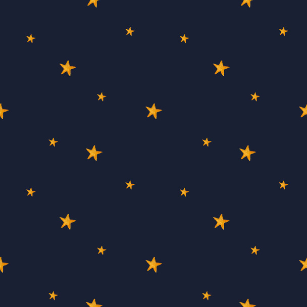 Акварельная живопись бесшовная концепция узора маленьких и больших звезд - Фото, изображение