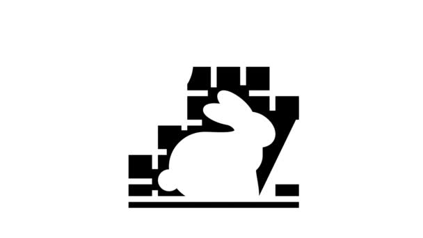 parar coelho na gaiola glifo ícone animação - Filmagem, Vídeo