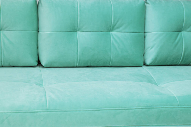 soft sofa in bright colors, close-up, design. Upholstered furniture - Fotografie, Obrázek