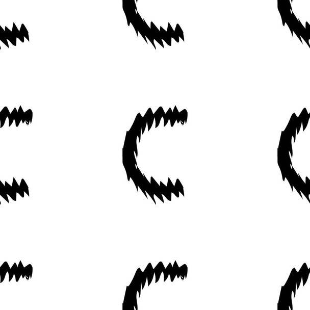 Zwarte alfabet letters C op witte achtergrond. Naadloos abstract vector geometrisch patroon. Perfect voor cadeaupapier, lakens en interieur. School- en leerthema. - Vector, afbeelding