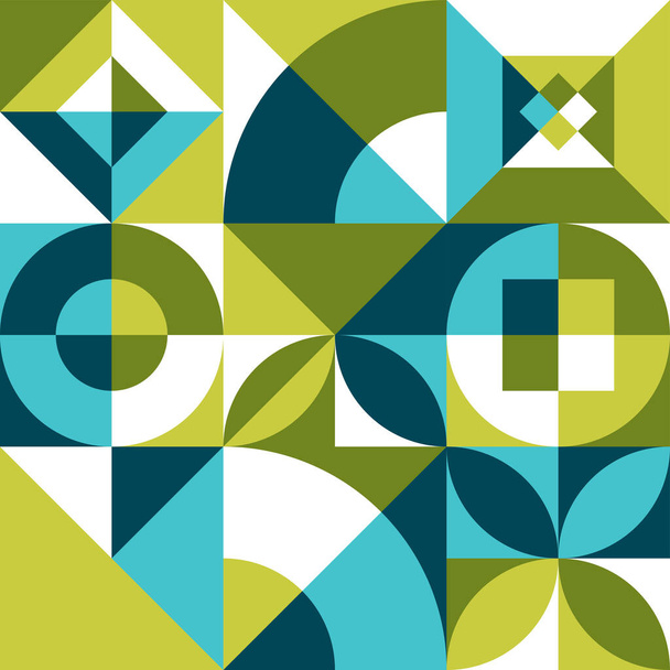 Bauhaus Green Seamless Background - Vector, Image