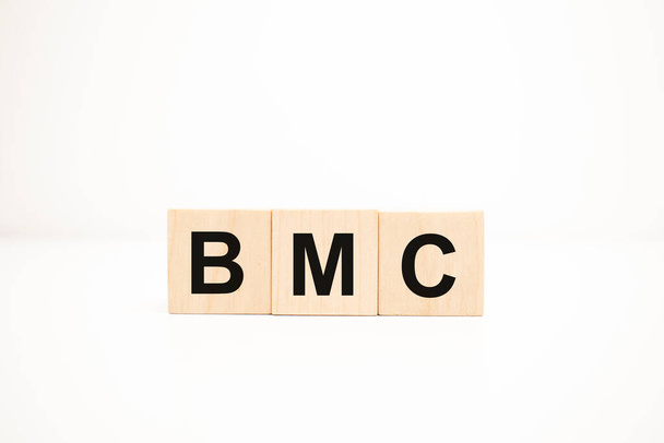 bmc concept on wooden cubes. Business concept - Fotografie, Obrázek