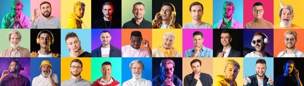 Collage con retratos de diferentes hombres - Foto, Imagen