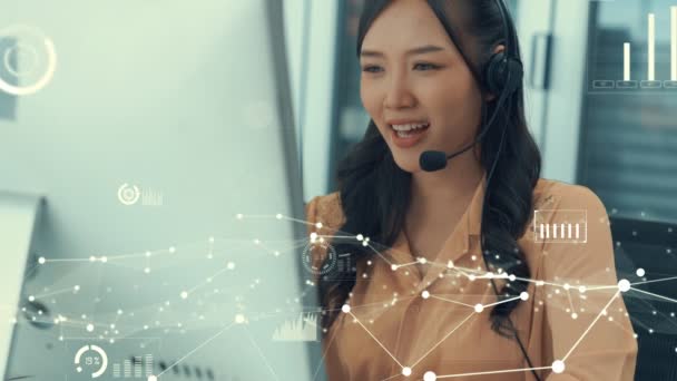 Customer support call center bieden gegevens met envisional grafische - Video