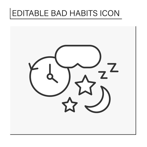 Sleep addiction line icon - Vector, Image