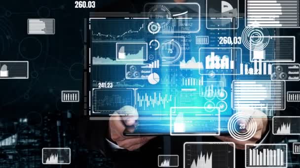 Big Data Technologie voor Business Finance conceptueel. - Video