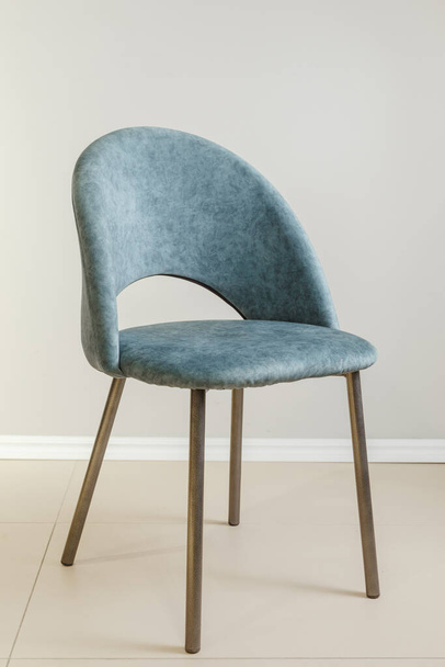 Contemporary modern kitchen armchair with velour upholstery. - Φωτογραφία, εικόνα