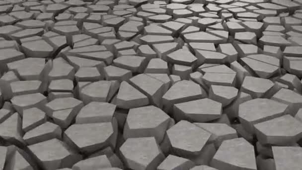 Grieta gris suelo de hormigón superficie rota gran arquitectura de choque - Metraje, vídeo