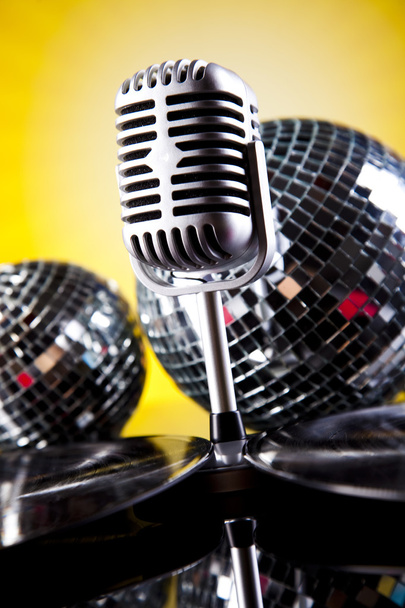 Microphone with disco balls - Photo, Image