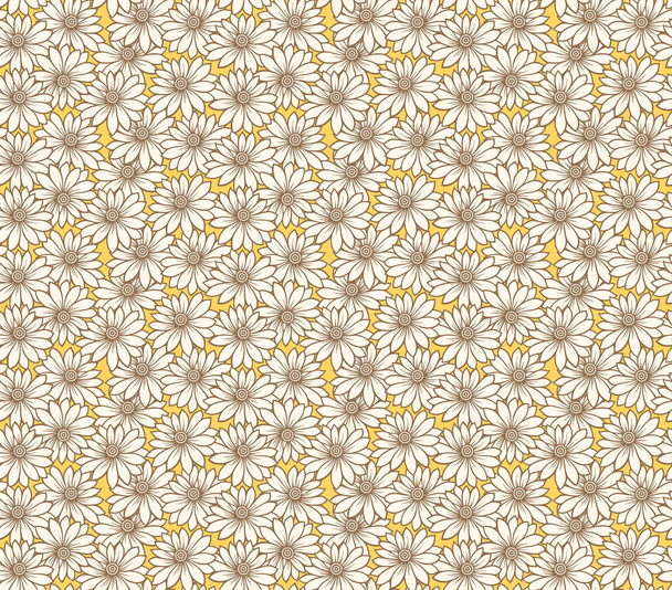 Japanese Chrysanthemum Flower Vector Seamless Pattern - Vetor, Imagem