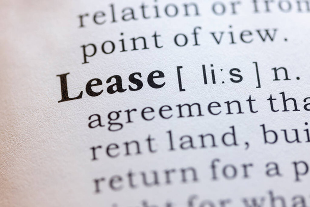 Fake Dictionary word, Dictionary definition of lease - Photo, Image