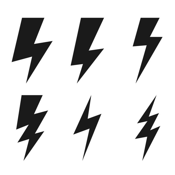 Tornillo de trueno y tornillo de iluminación, conjunto de iconos Flash. aislado sobre fondo blanco. ilustración vectorial - Vector, imagen