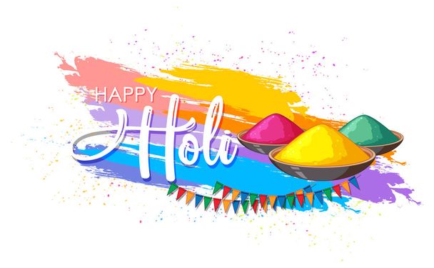 Holi Indian festival poster design illustration - Vecteur, image